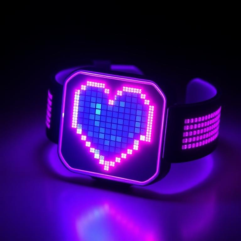 Pixel Heart Bracelet LED